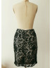 Black Lace Knee Length Skirt